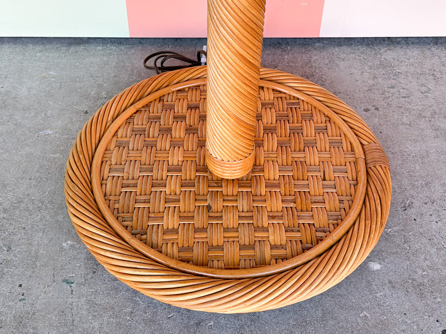 Old Florida Rattan Table Lamp