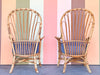Pair of High Back Rattan Chairs