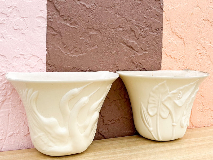 Pair of Old Florida Ceramic Wall Planters