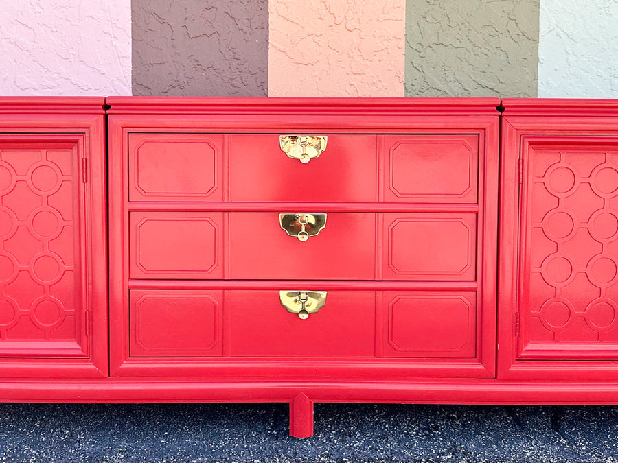 Extra Long Coral Fretwork Credenza