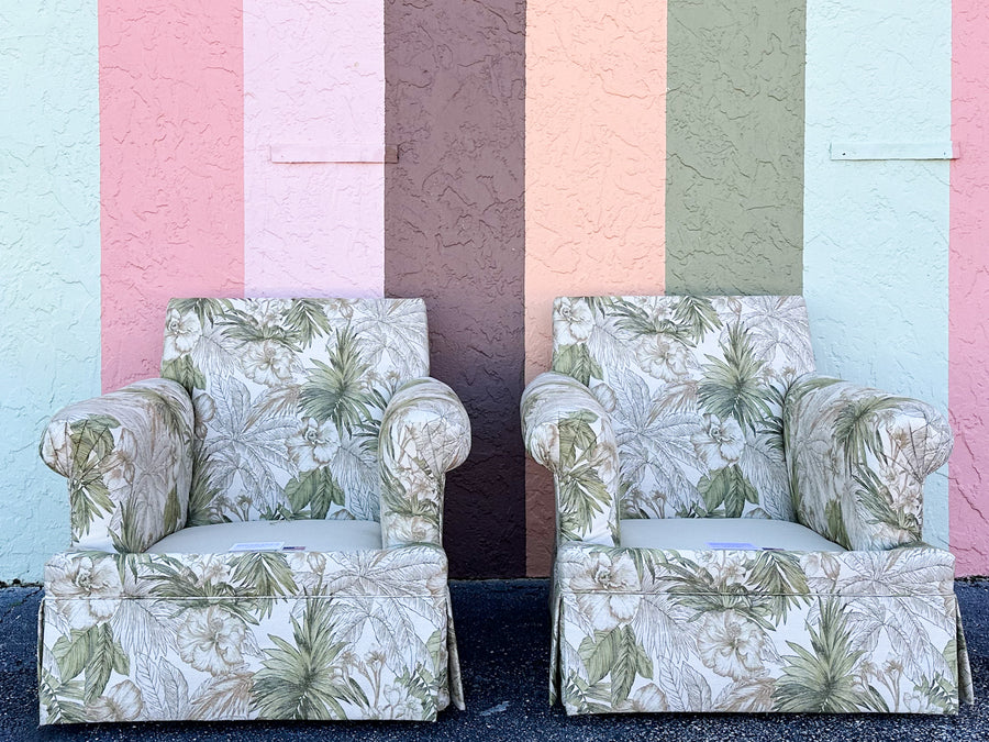 Pair of Tropical Upholstered Chairs