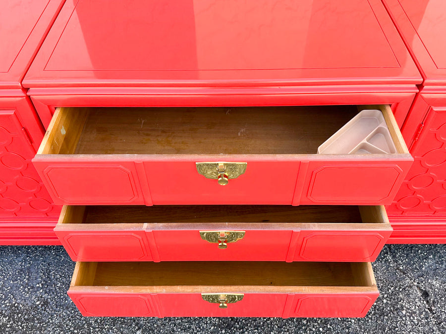 Extra Long Coral Fretwork Credenza