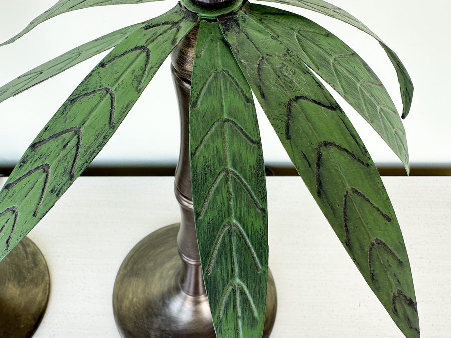 Pair of Tole Palm Tree Lamps