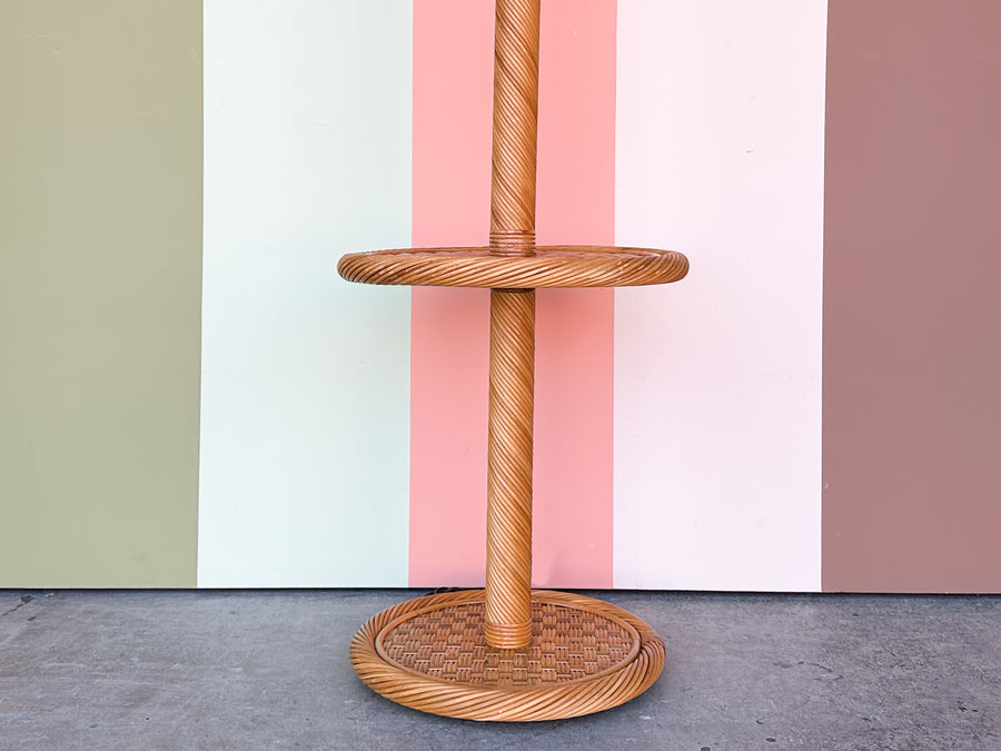 Old Florida Rattan Table Lamp
