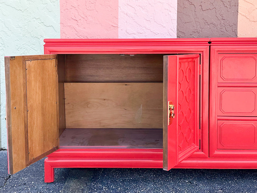 Extra Long Coral Fretwork Credenza