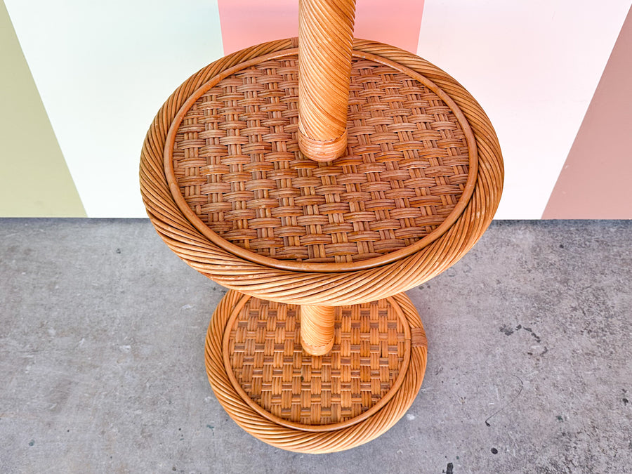 Old Florida Rattan Table Lamp