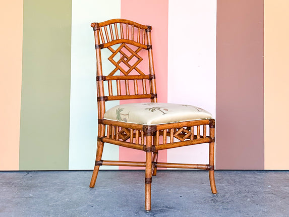 Pretty Chippendale Rattan Desk Chair