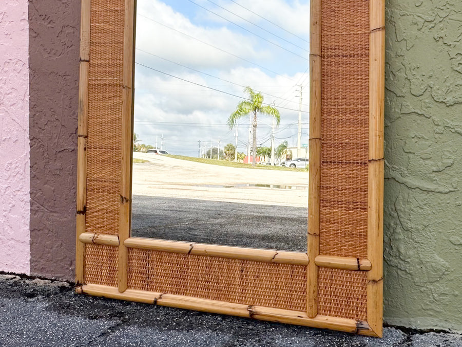 Old Florida Rattan Mirror
