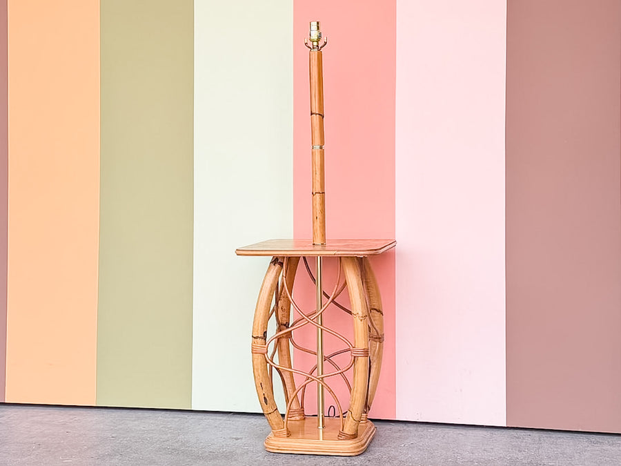 Old Florida Rattan Table Lamp