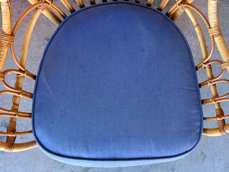 Pair of High Back Rattan Chairs