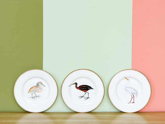 Set of Three Decoupage Bird Plates