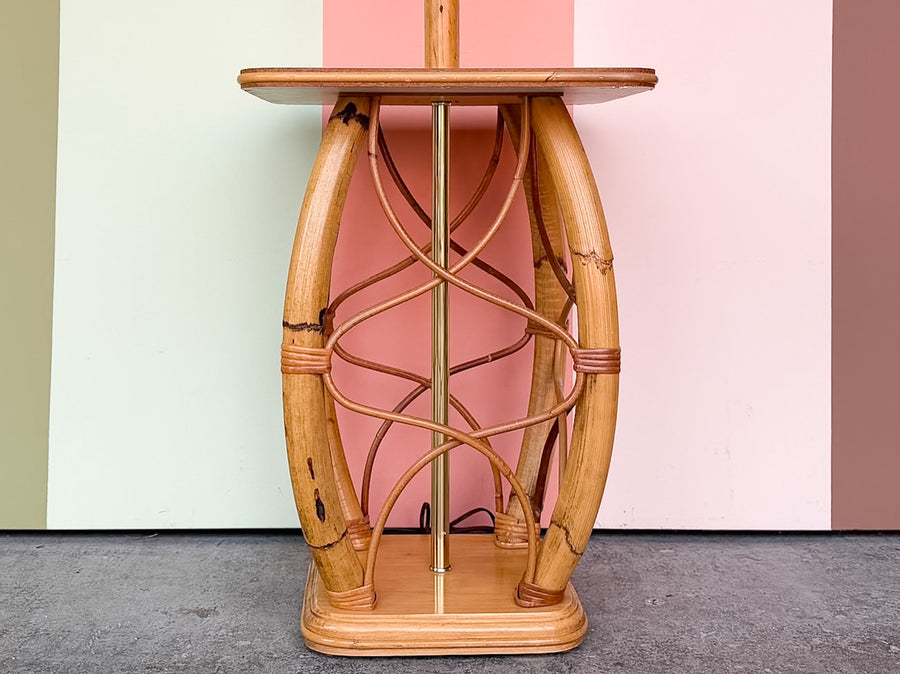 Old Florida Rattan Table Lamp