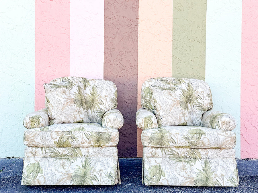 Pair of Tropical Upholstered Chairs