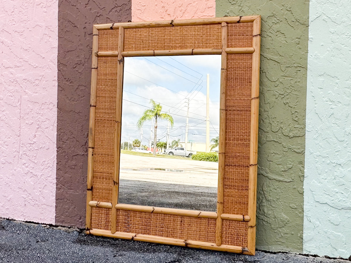 Old Florida Rattan Mirror