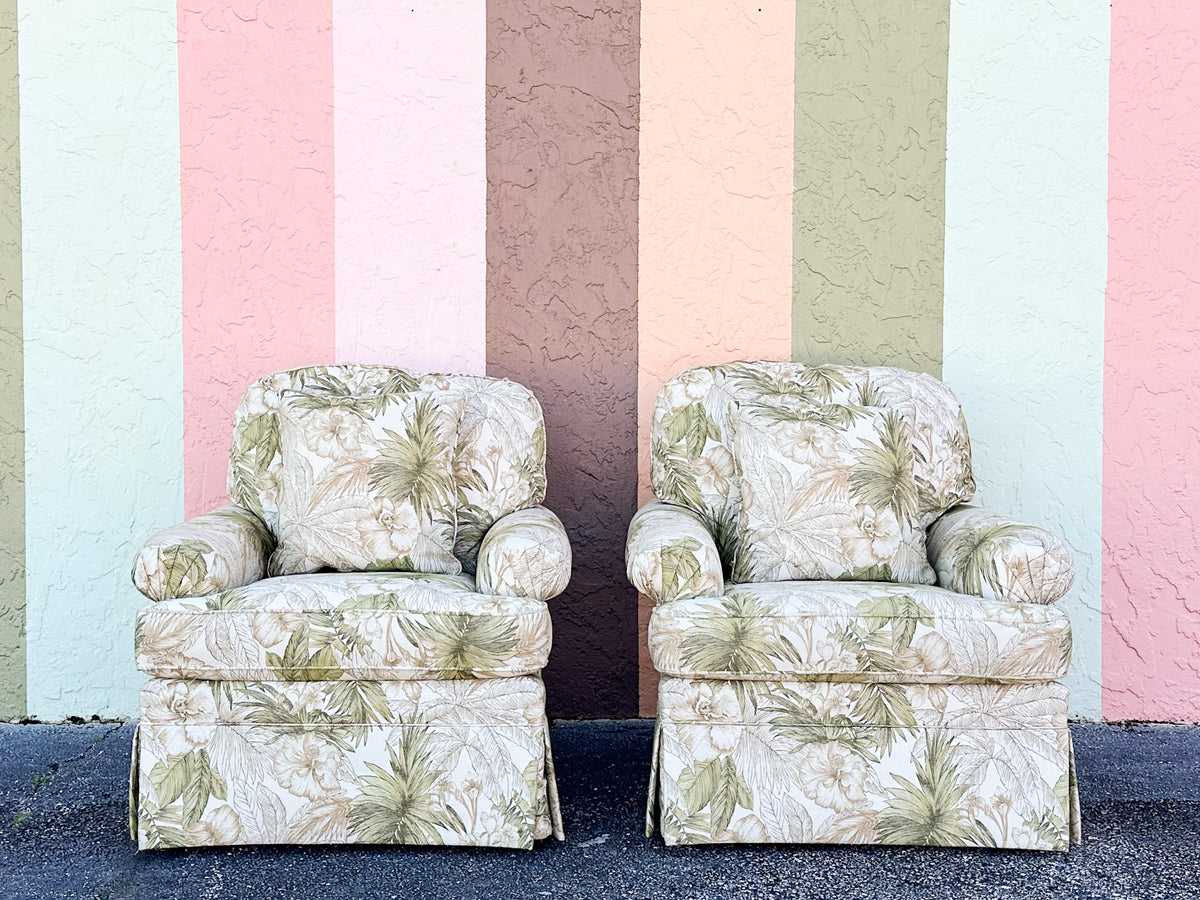 Pair of Tropical Upholstered Chairs