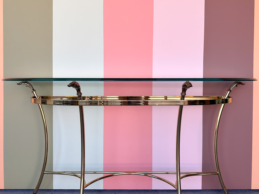 Regency Style Brass Demilune