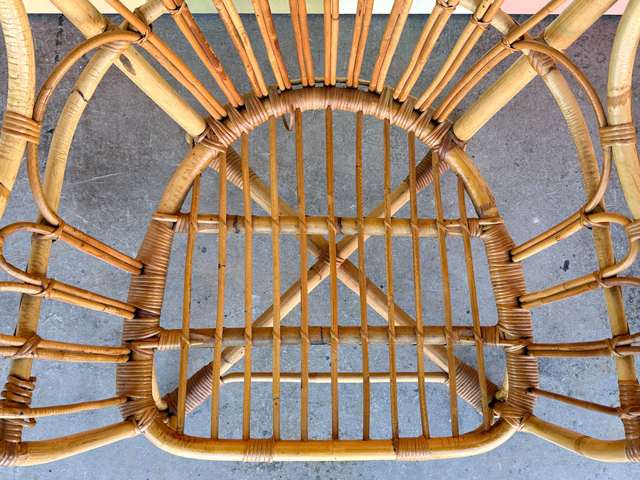 Pair of High Back Rattan Chairs