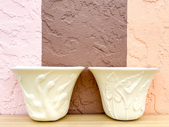 Pair of Old Florida Ceramic Wall Planters