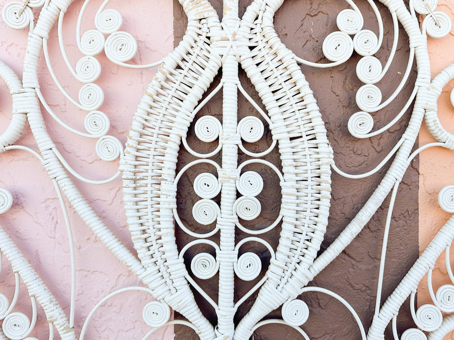 Pair of Fiddlehead Rattan Twin Headboards