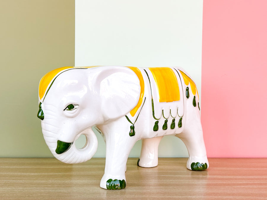 Ceramic Elephant Tassel Cachepot
