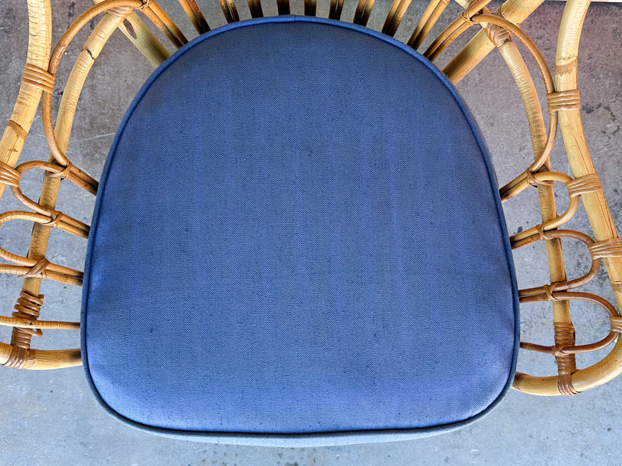 Pair of High Back Rattan Chairs