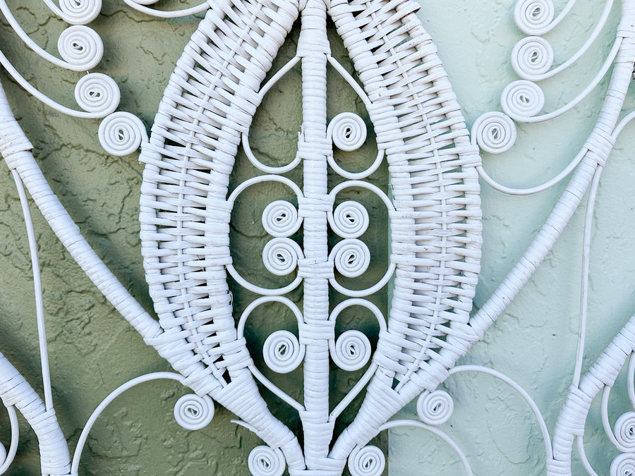 Pair of Fiddlehead Rattan Twin Headboards