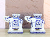 Pair of Petite Blue and White Elephants