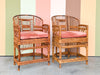 Pair of Tortoise Shell Rattan Brighton Style Chairs