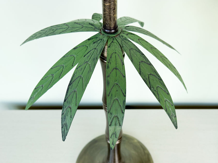 Pair of Tole Palm Tree Lamps