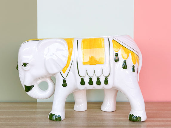 Ceramic Elephant Tassel Cachepot