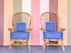 Pair of High Back Rattan Chairs