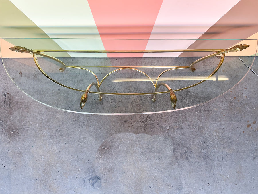Regency Style Brass Demilune