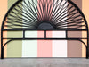 Black Sunburst Rattan King Headboard