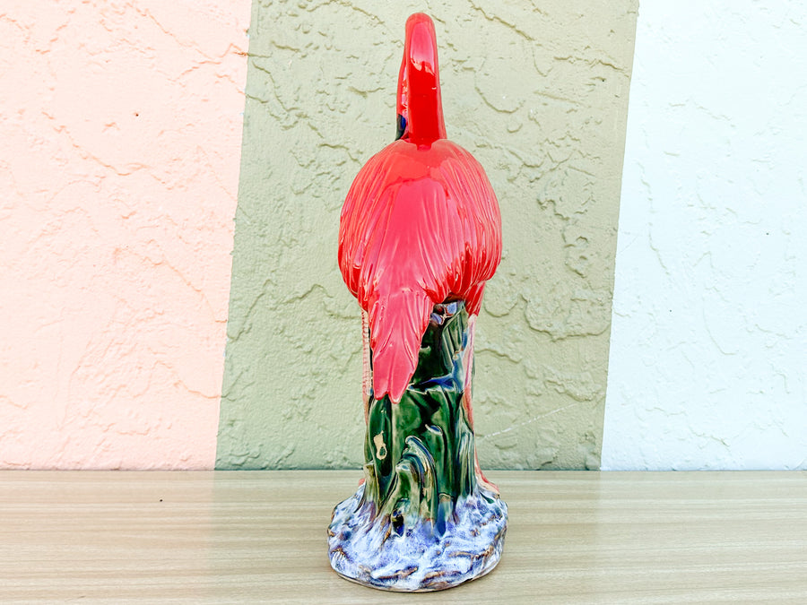 Pair of Hot Pink Ceramic Flamingos