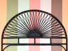 Black Sunburst Rattan King Headboard