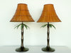 Pair of Tole Palm Tree Lamps