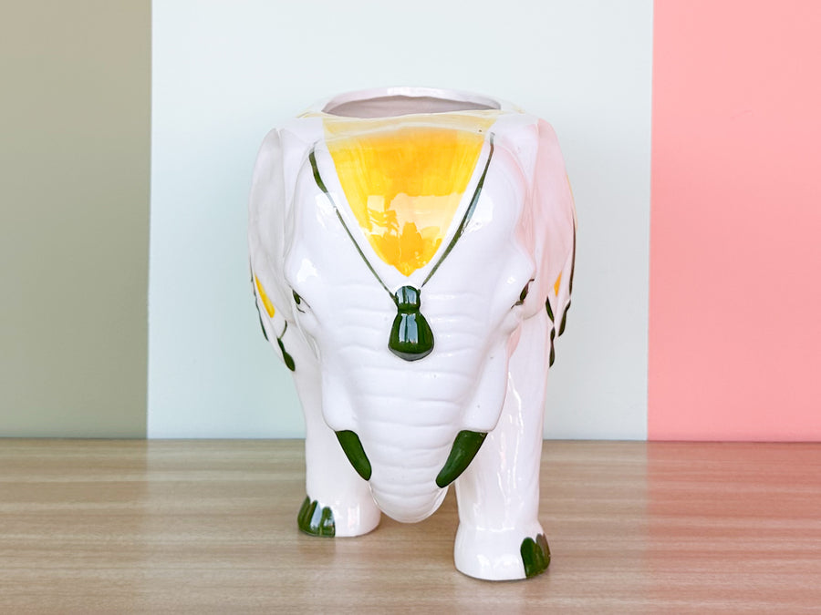 Ceramic Elephant Tassel Cachepot