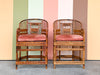 Pair of Tortoise Shell Rattan Brighton Style Chairs