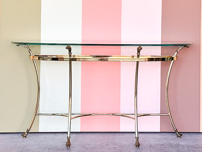 Regency Style Brass Demilune