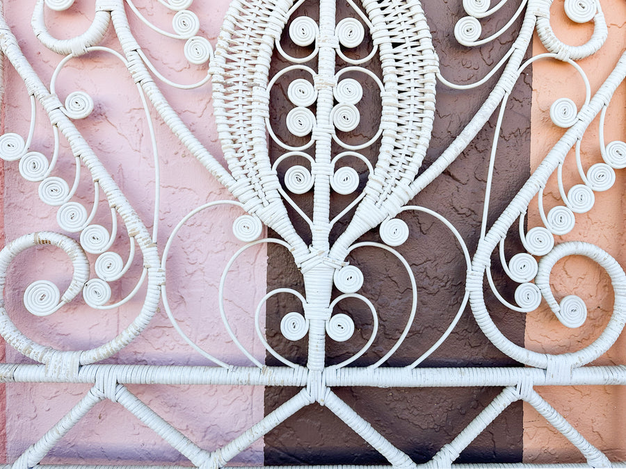 Pair of Fiddlehead Rattan Twin Headboards