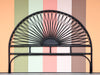 Black Sunburst Rattan King Headboard