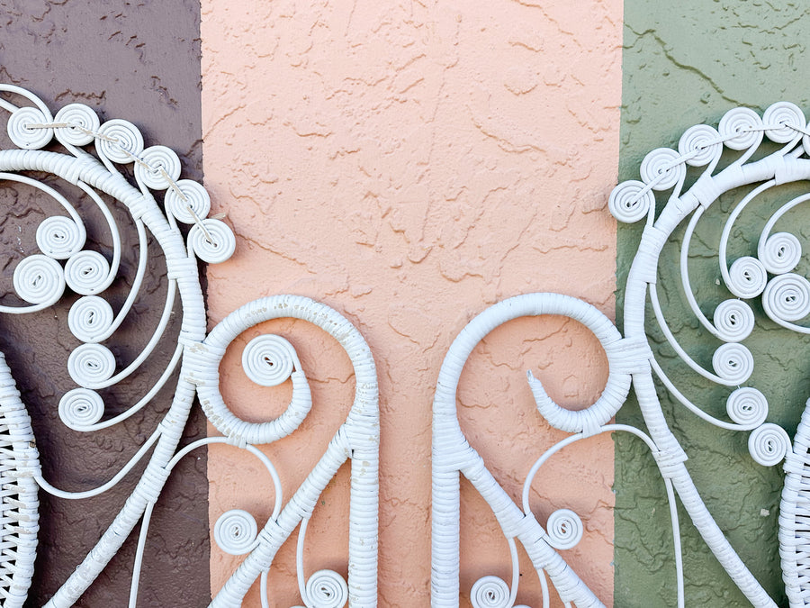 Pair of Fiddlehead Rattan Twin Headboards