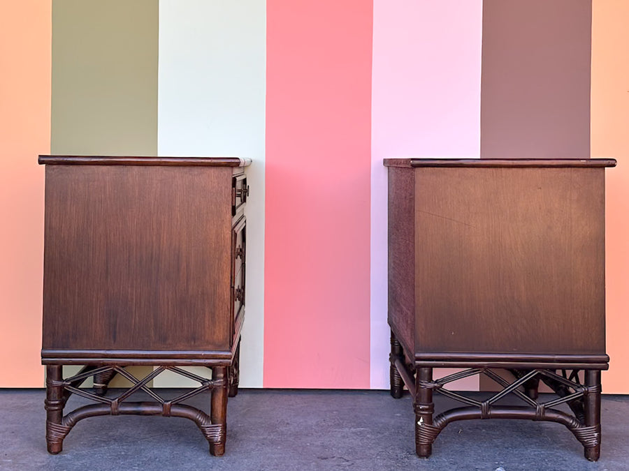 Pair of Handsome Ficks Reed Nightstands