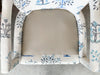 Pair of Pretty Blue and White Parsons Style Upholstered Chairs