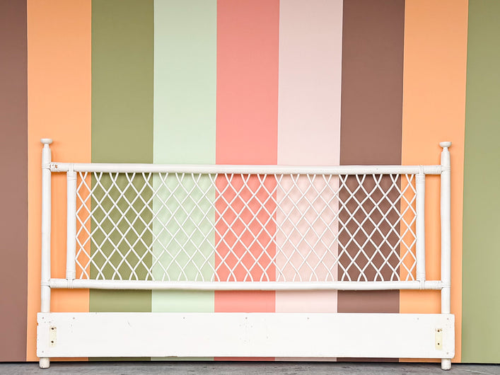 Lattice Love Rattan King Headboard