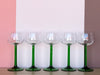 Set of Ten French Green Wine Glasses