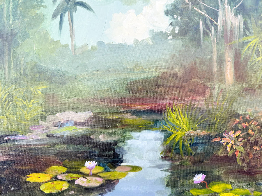 Old Florida Landscape Oil Painting