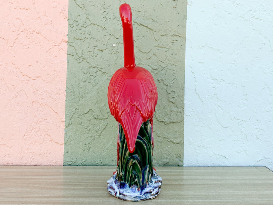 Pair of Hot Pink Ceramic Flamingos