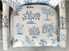 Pair of Pretty Blue and White Parsons Style Upholstered Chairs