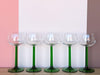 Set of Ten French Green Wine Glasses